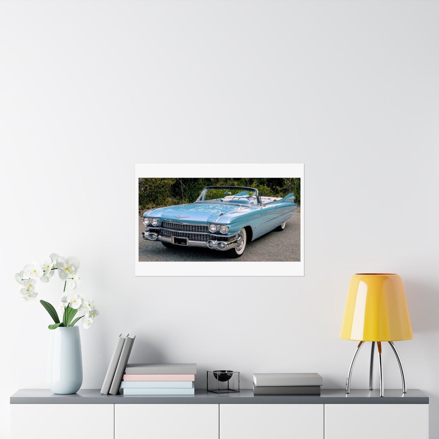 Vintage 1959 Cadillac Convertible Satin Poster | Classic Car Wall Art
