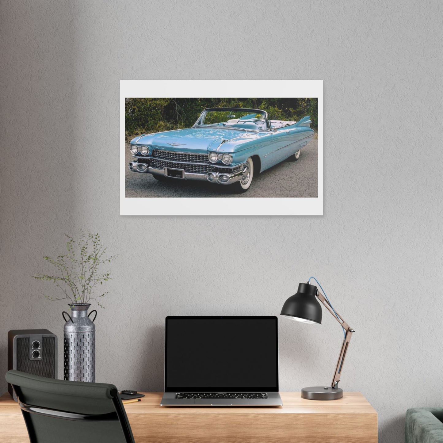 Classic 1959 Cadillac Convertible On Classic Canvas | Retro Car Wall Art