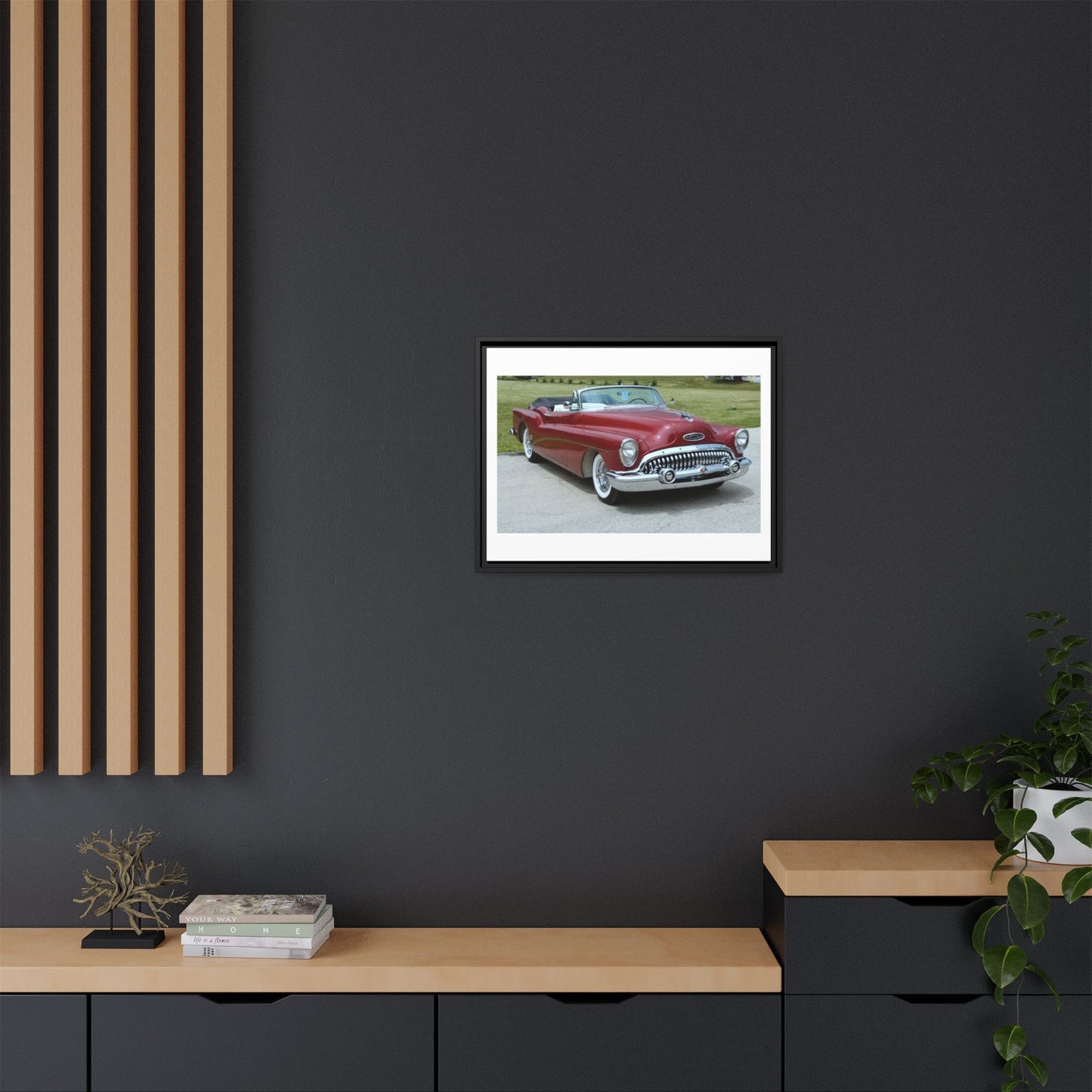 Classic 1953 Buick Roadmaster Convertible Matte Canvas Framed Wall Art