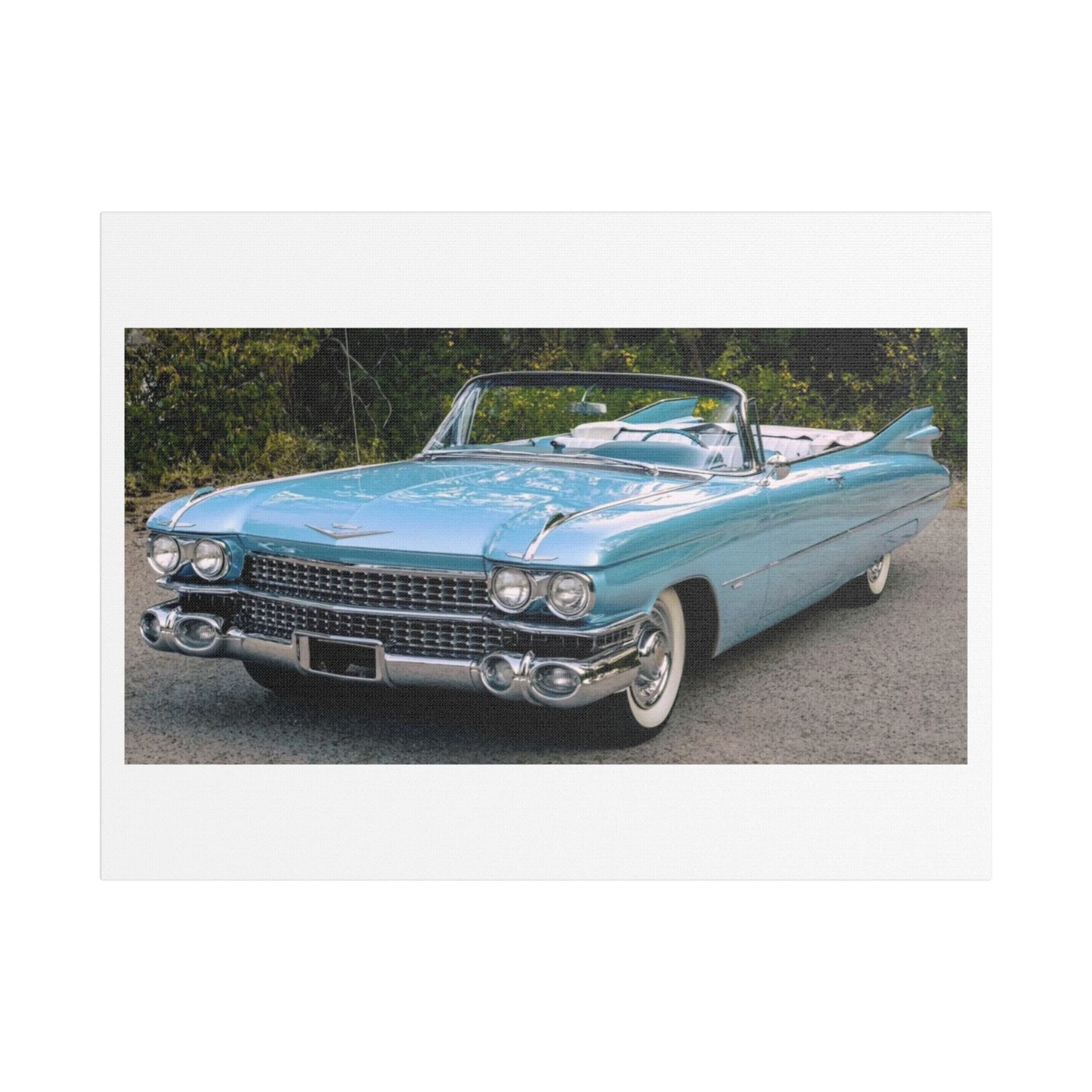Vintage 1959 Cadillac Convertible Satin Canvas Stretched | Classic Car Wall Art