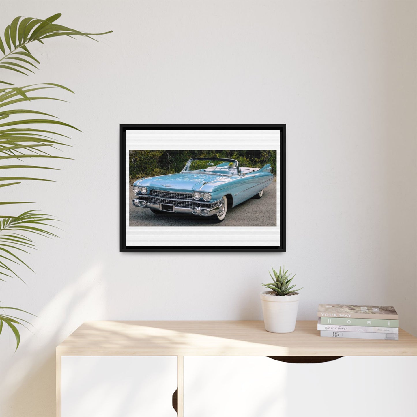 Vintage 1959 Cadillac Convertible Canvas, Framed