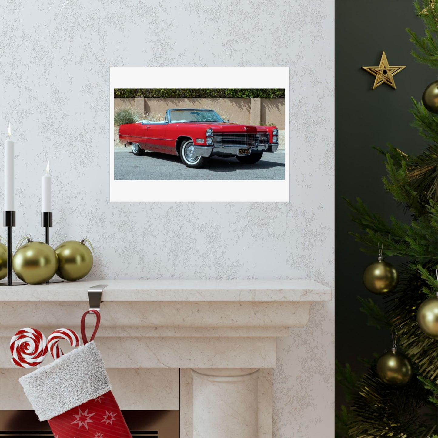 Classic 1966 Cadillac Convertible Poster Matte Horizontal Print | Vintage Car Wall Art