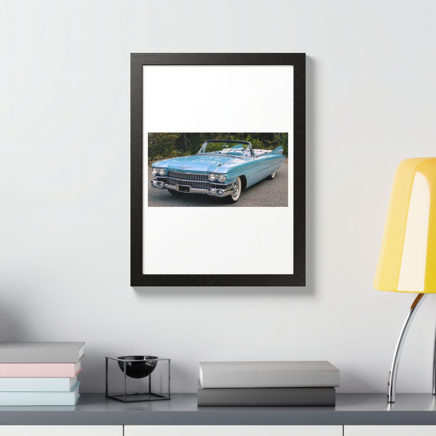 Vintage 1959 Cadillac Convertible Classic Car Framed Poster