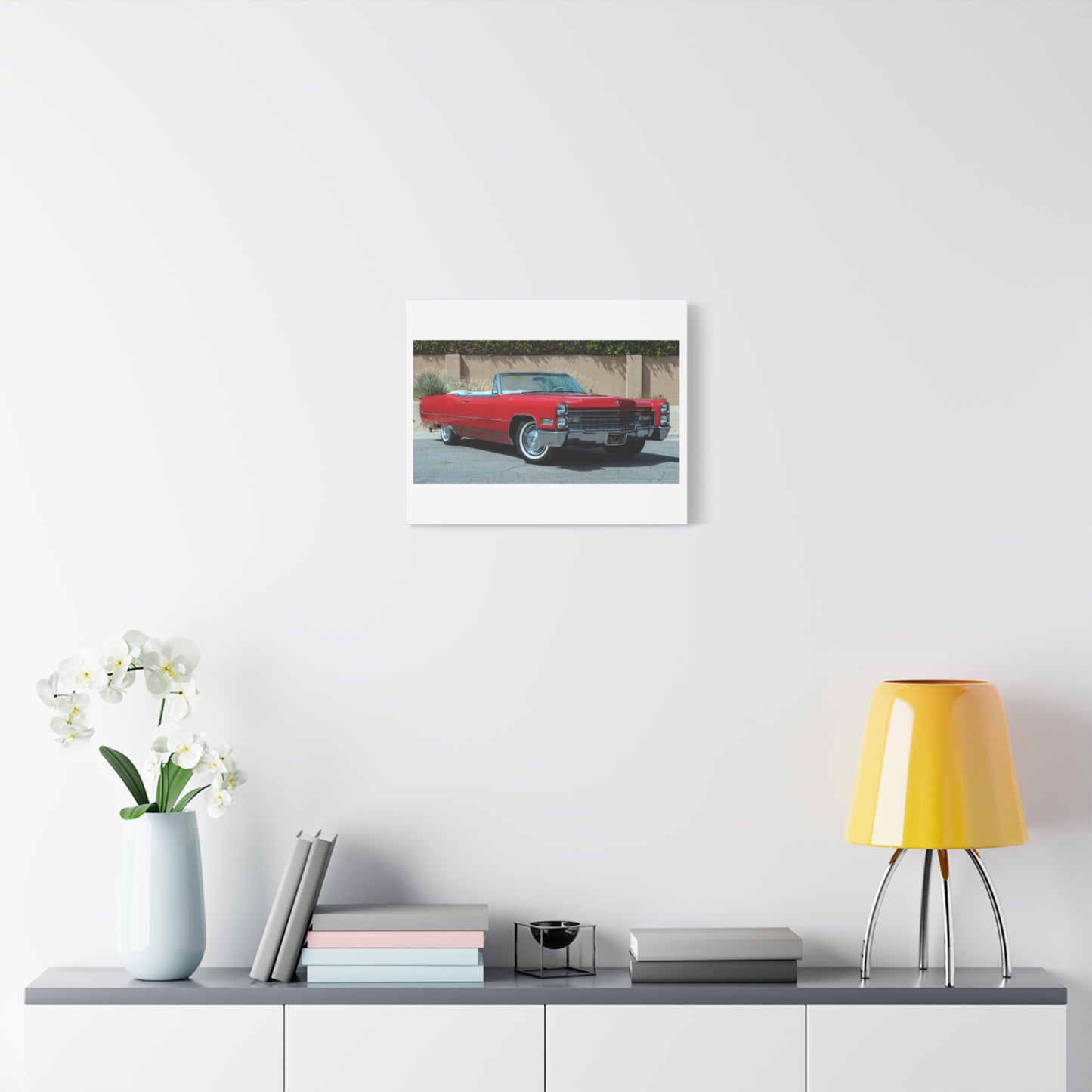Red Classic Convertible Cadillac Matte Canvas