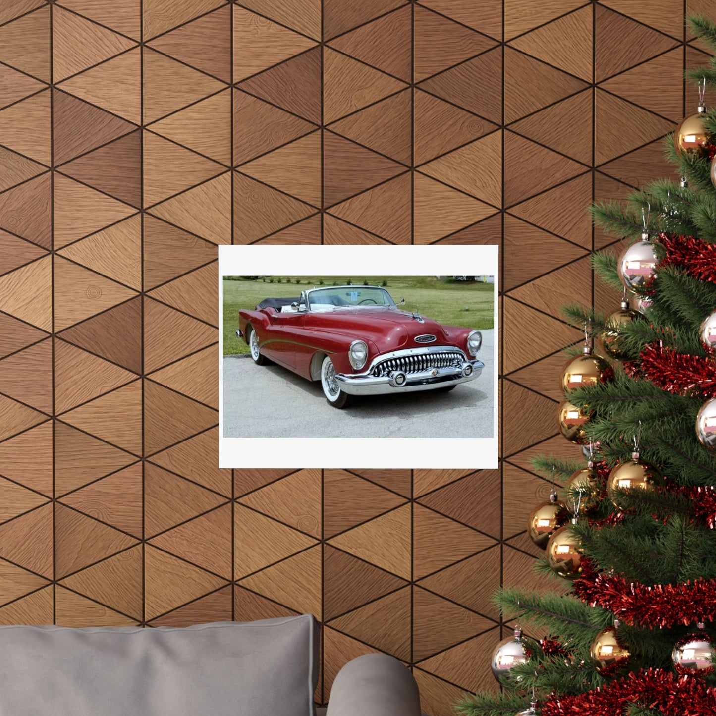 Vintage 1953 Buick Roadmaster Convertible Poster Matte Horizontal | Classic Car Wall Art