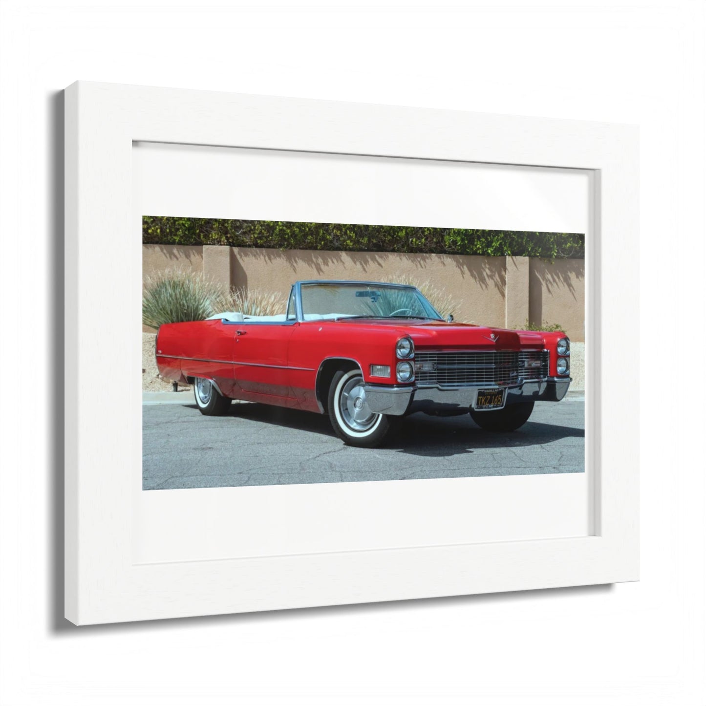 Classic 1966 Cadillac Convertible Poster framed print | Vintage Car Wall Art