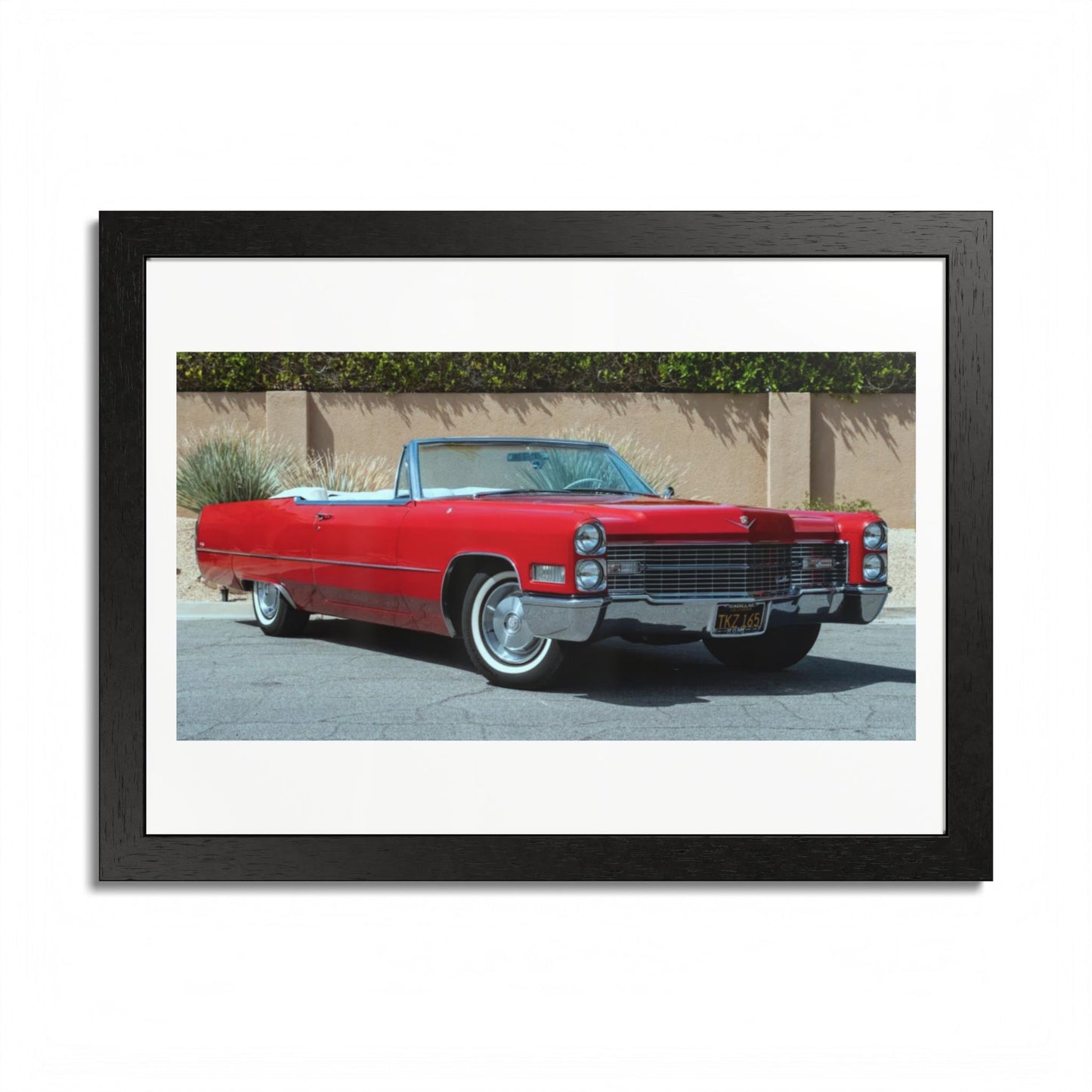 Classic 1966 Cadillac Convertible Poster framed print | Vintage Car Wall Art