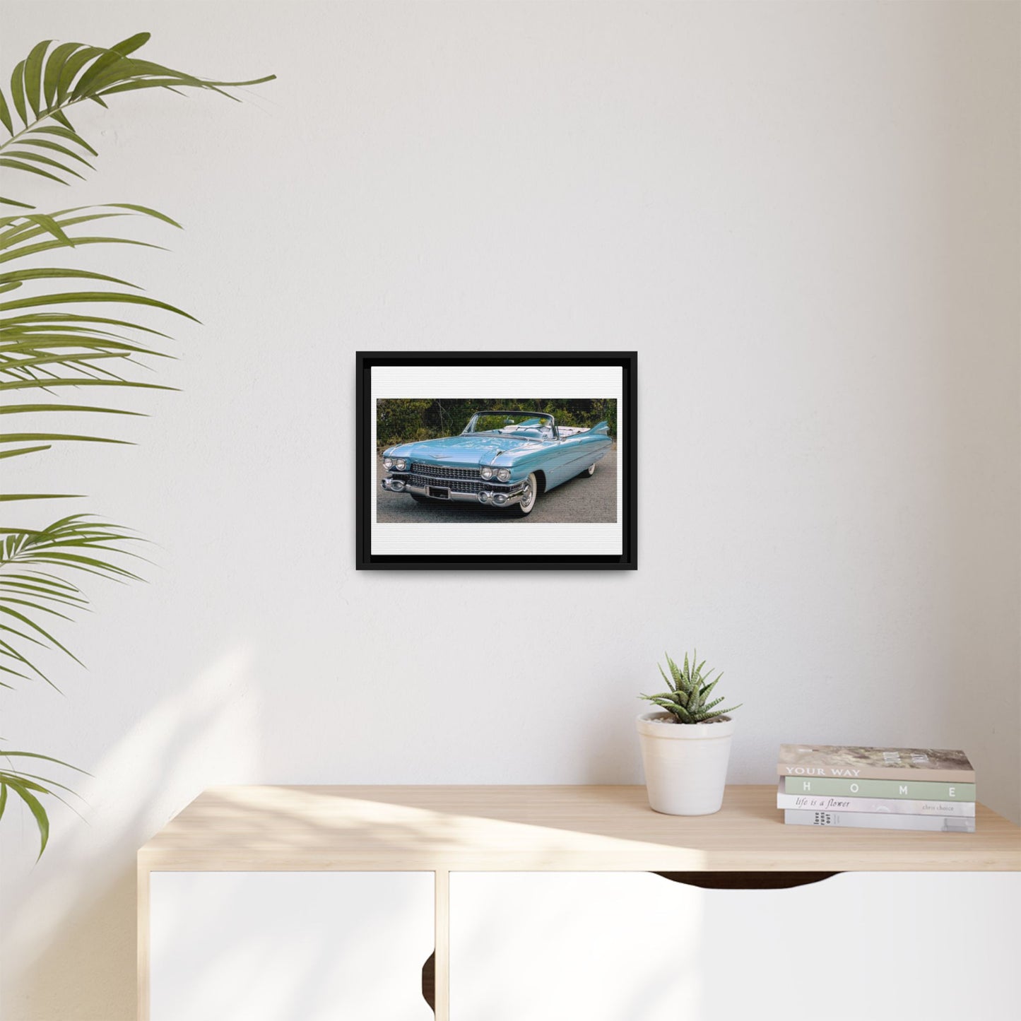 Vintage 1959 Cadillac Convertible Canvas, Framed