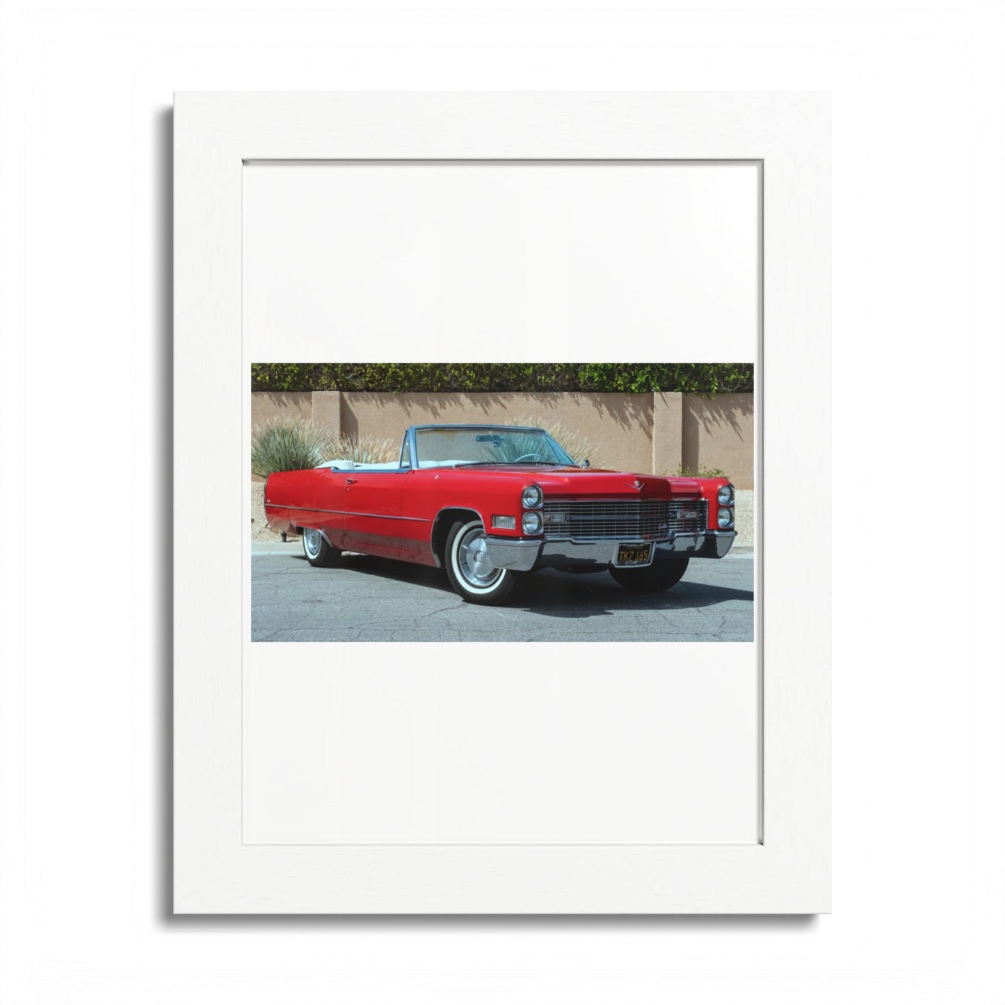 Classic 1966 Cadillac Convertible Poster framed print | Vintage Car Wall Art