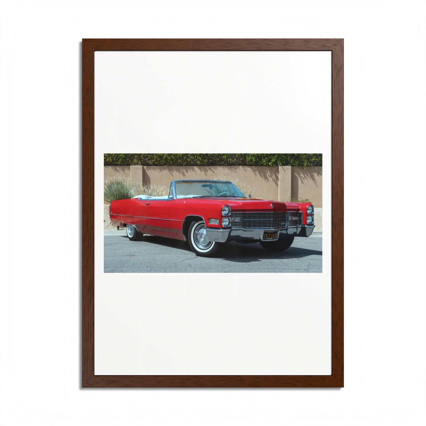 Classic 1966 Cadillac Convertible Poster framed print | Vintage Car Wall Art