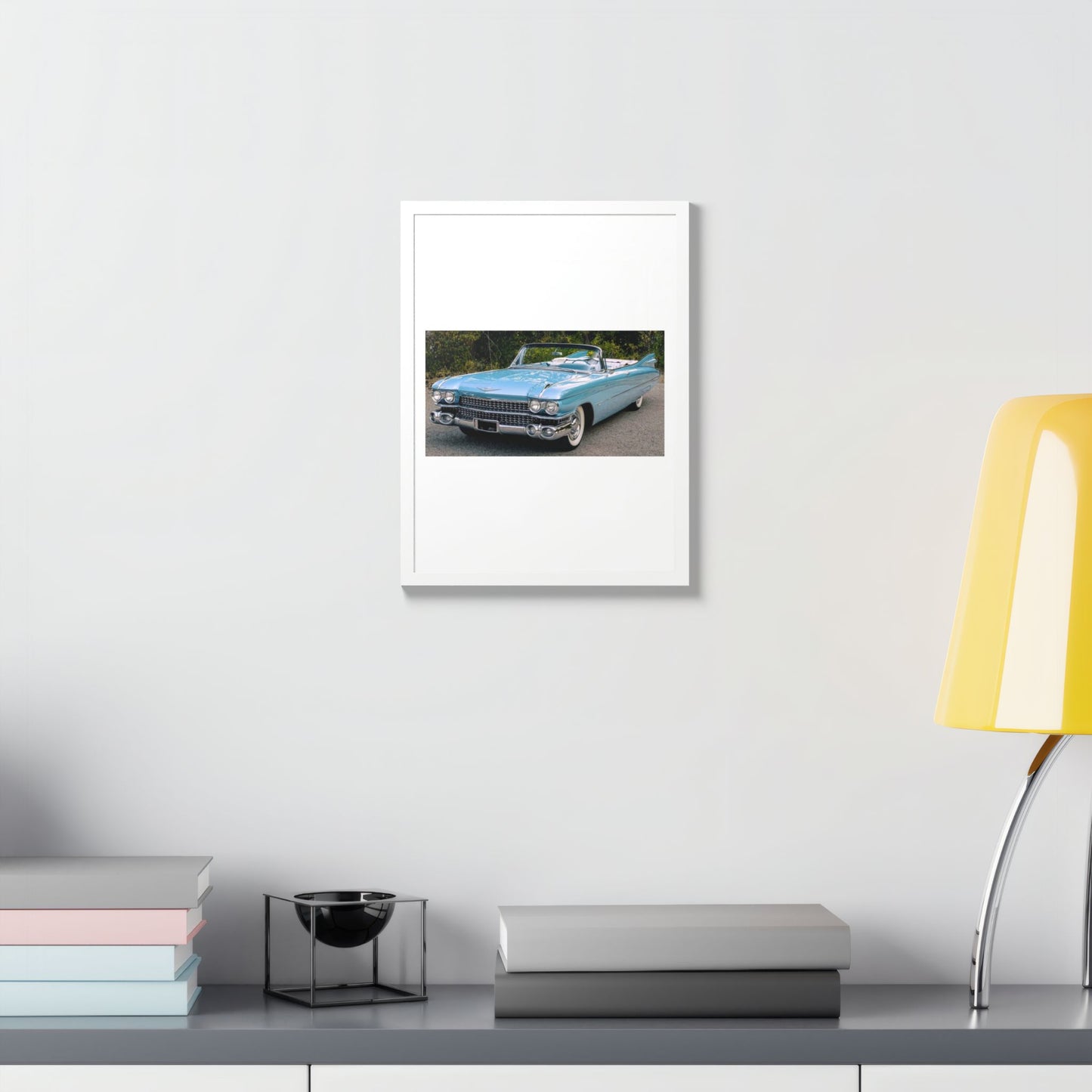 Vintage 1959 Cadillac Convertible Classic Car Framed Poster