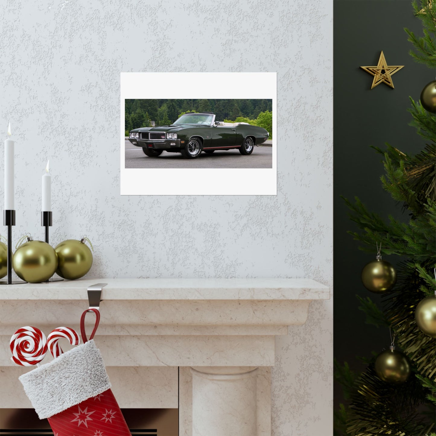 Classic 1970 Buick Skylark Stage 1 Convertible Muscle Car Matte Horizontal Poster | Vintage Auto Wall Art