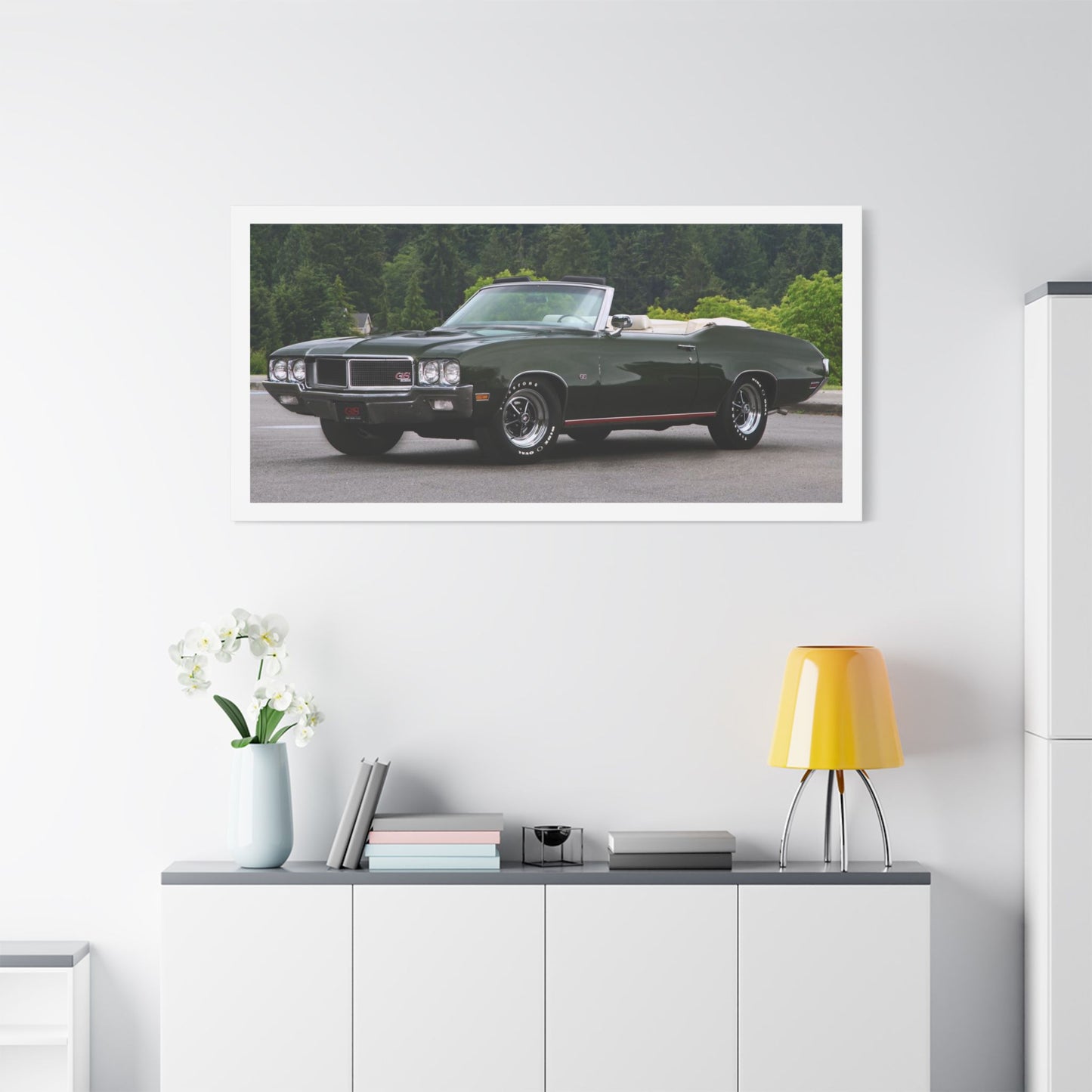 Vintage 1970 Buick Skylark GS455 Stage 1 Convertible Satin Canvas Stretched | Classic Muscle Car Wall Art