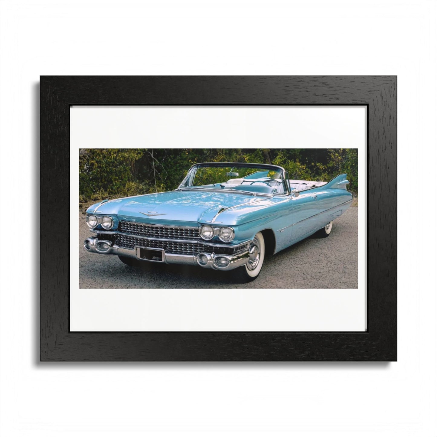 Vintage 1959 Cadillac Convertible Classic Car Framed Poster