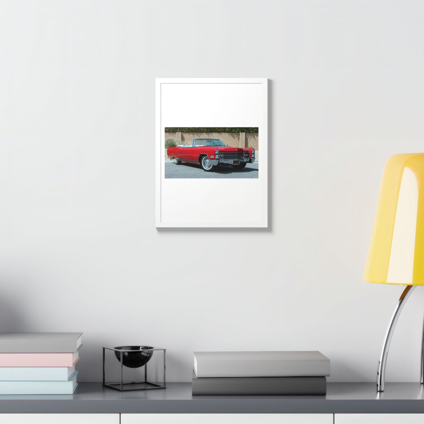 Classic 1966 Cadillac Convertible Poster framed print | Vintage Car Wall Art