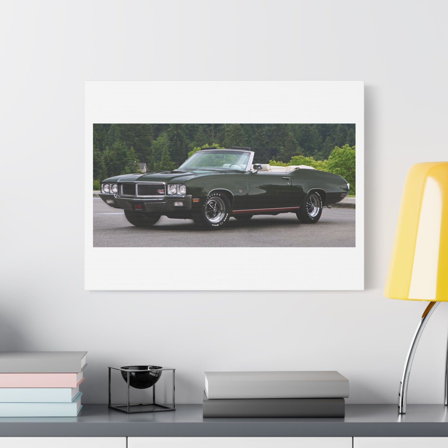 Vintage 1970 Buick Skylark GS455 Stage 1 Convertible Satin Canvas Stretched | Classic Muscle Car Wall Art