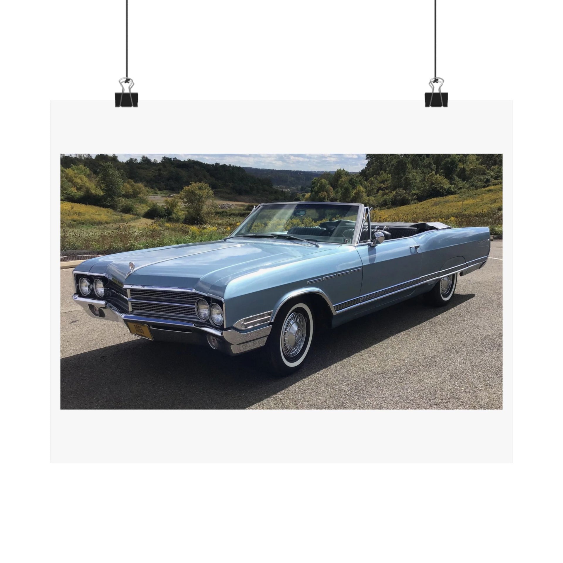 Vintage 1965 Buick Electra 225 Convertible Poster Matte Horizontal Poster | Classic Vintage Automobile Wall Art