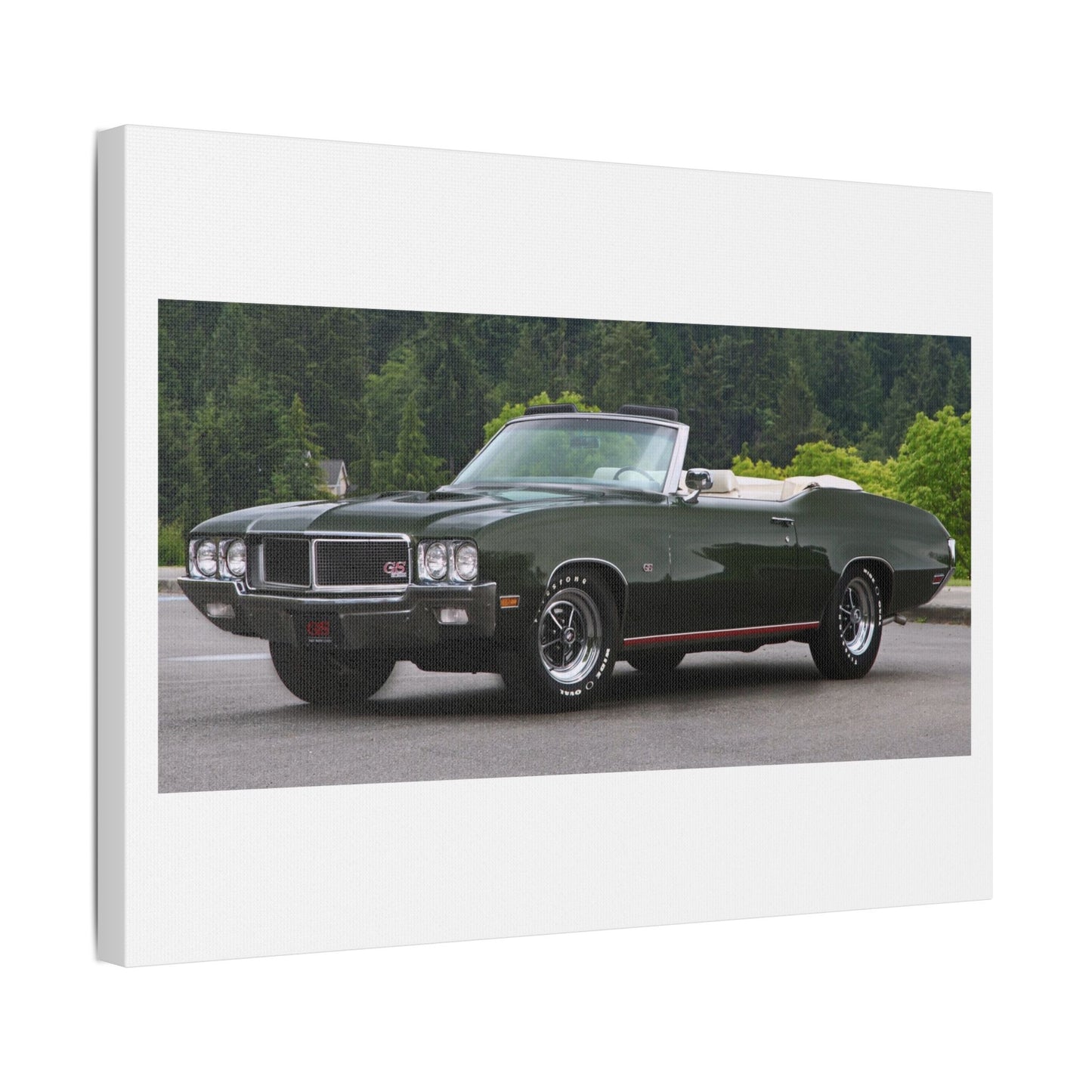 Vintage 1970 Buick Skylark GS455 Stage 1 Convertible Satin Canvas Stretched | Classic Muscle Car Wall Art