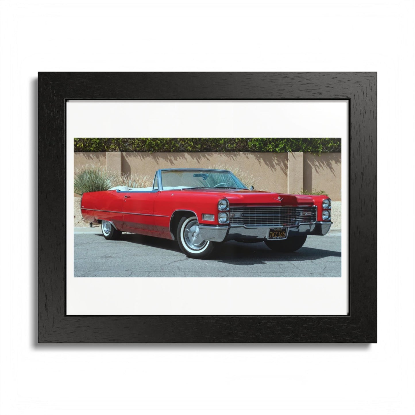 Classic 1966 Cadillac Convertible Poster framed print | Vintage Car Wall Art