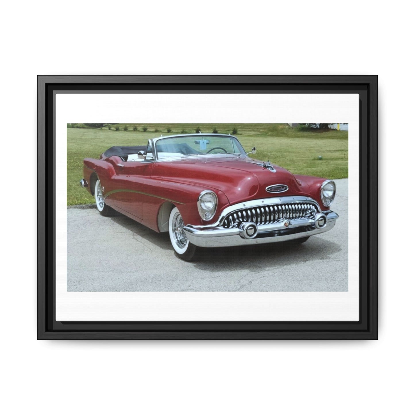 Classic 1953 Buick Roadmaster Convertible Matte Canvas Framed Wall Art
