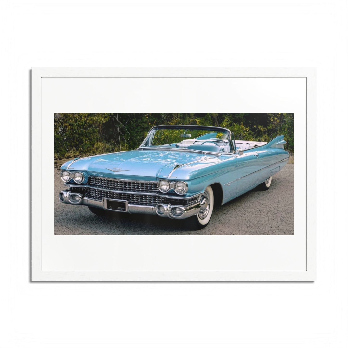 Vintage 1959 Cadillac Convertible Classic Car Framed Poster