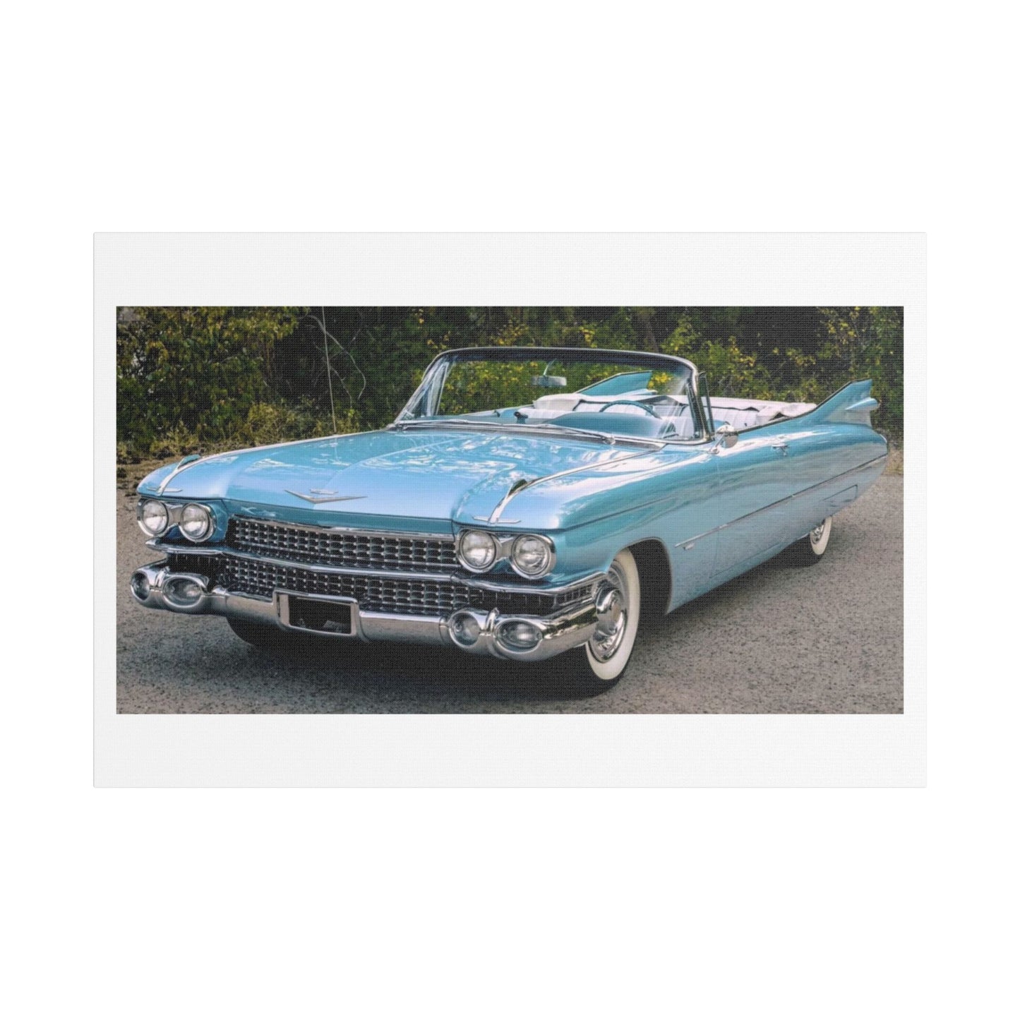 Vintage 1959 Cadillac Convertible Satin Canvas Stretched | Classic Car Wall Art