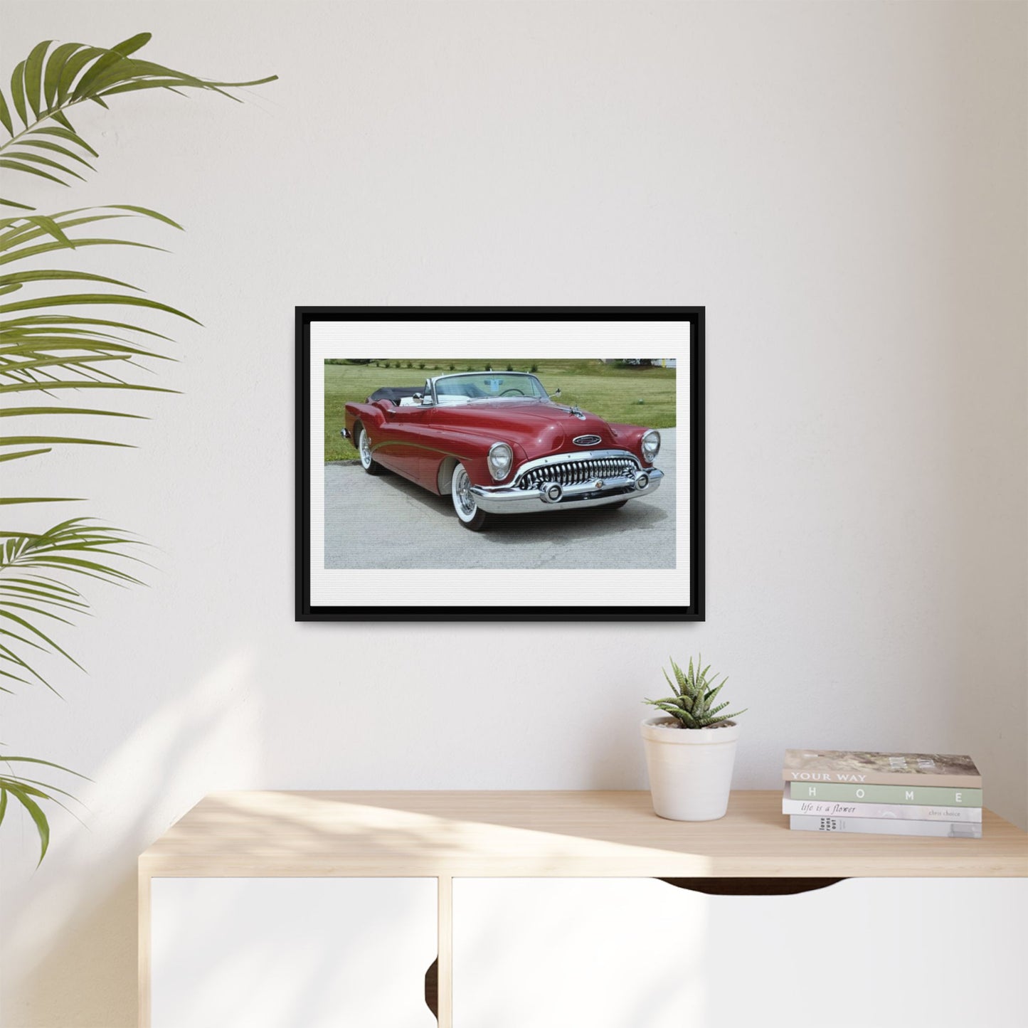 Classic 1953 Buick Roadmaster Convertible Matte Canvas Framed Wall Art