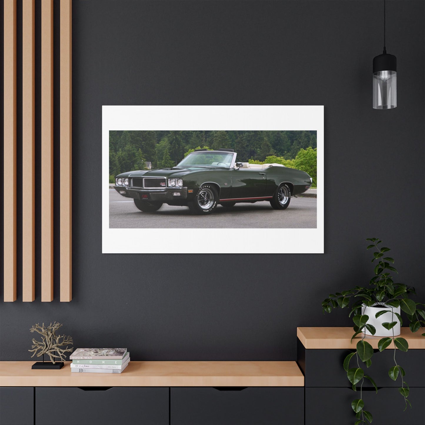Vintage 1970 Buick Skylark GS455 Stage 1 Convertible Satin Canvas Stretched | Classic Muscle Car Wall Art
