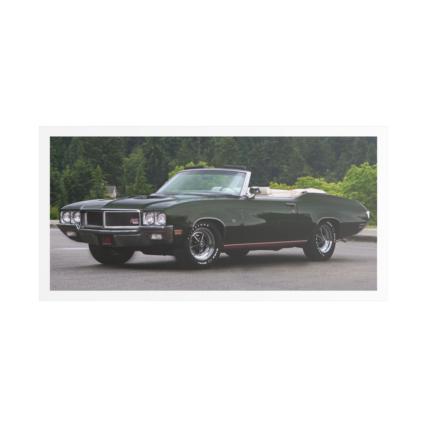 Vintage 1970 Buick Skylark GS455 Stage 1 Convertible Satin Canvas Stretched | Classic Muscle Car Wall Art
