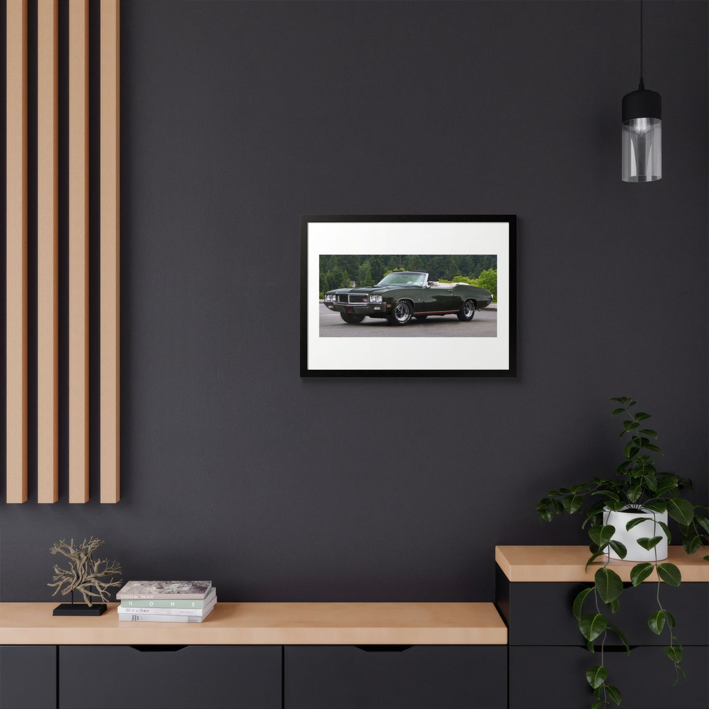 Classic 1970 Buick Skylark GS455 Stage 1 Muscle Car Convertible Framed Poster | Automotive Wall Art