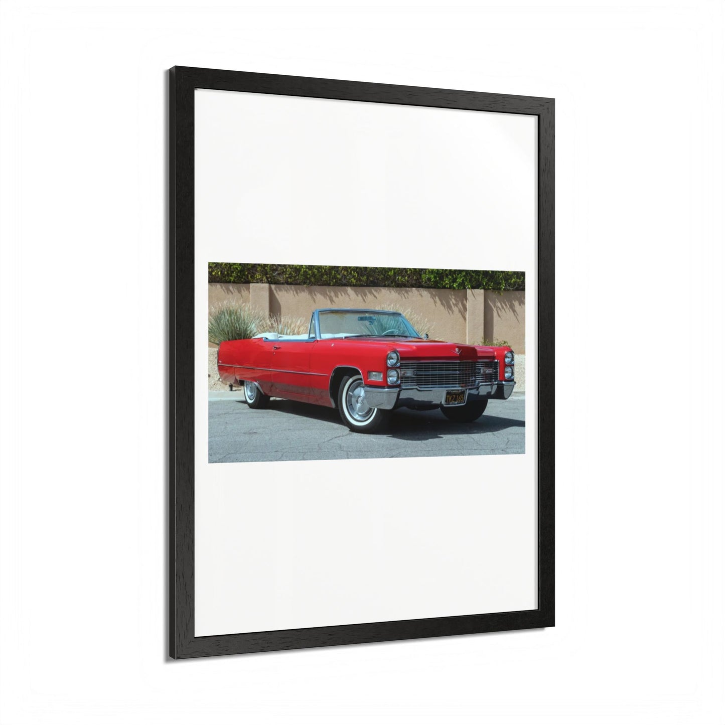 Classic 1966 Cadillac Convertible Poster framed print | Vintage Car Wall Art