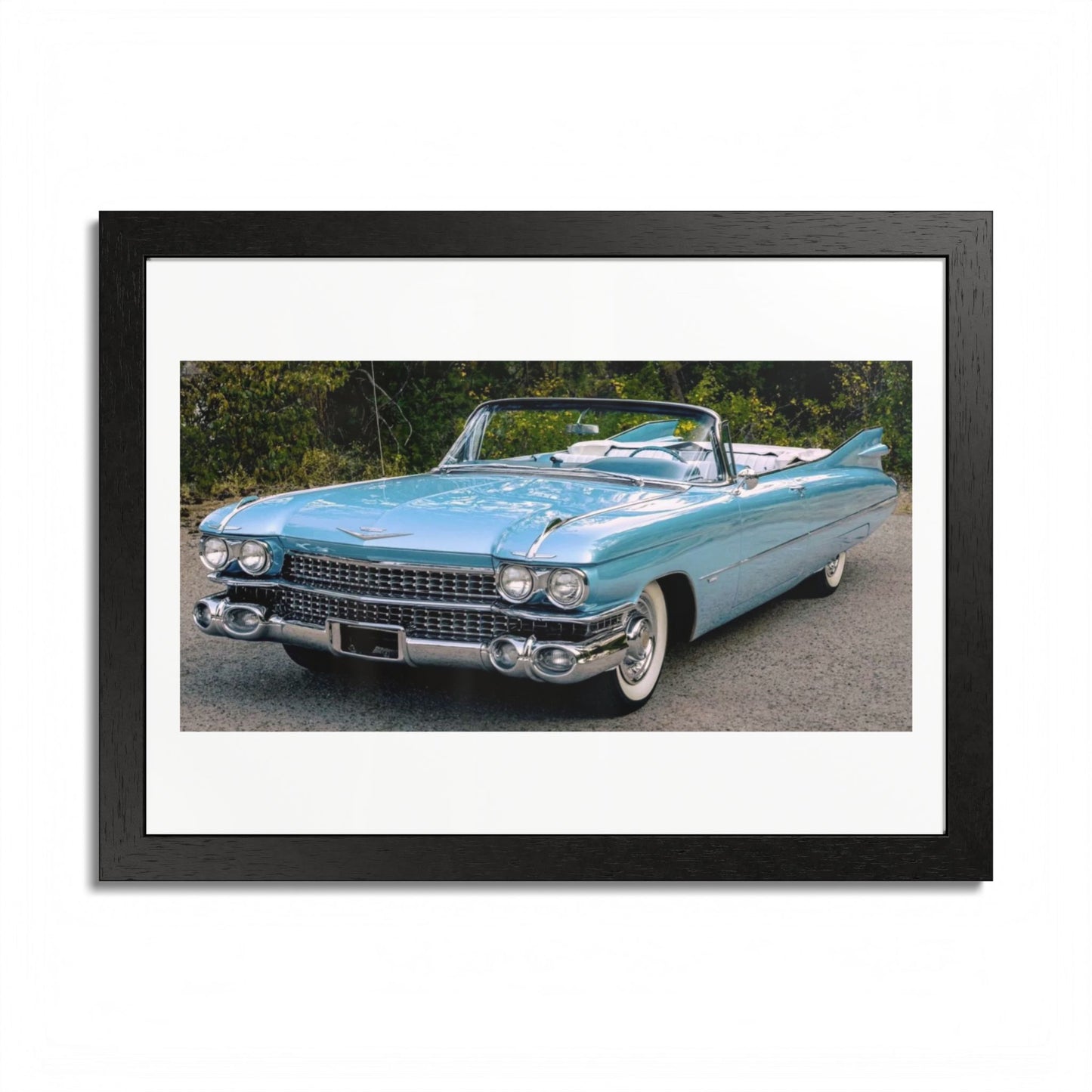 Vintage 1959 Cadillac Convertible Classic Car Framed Poster