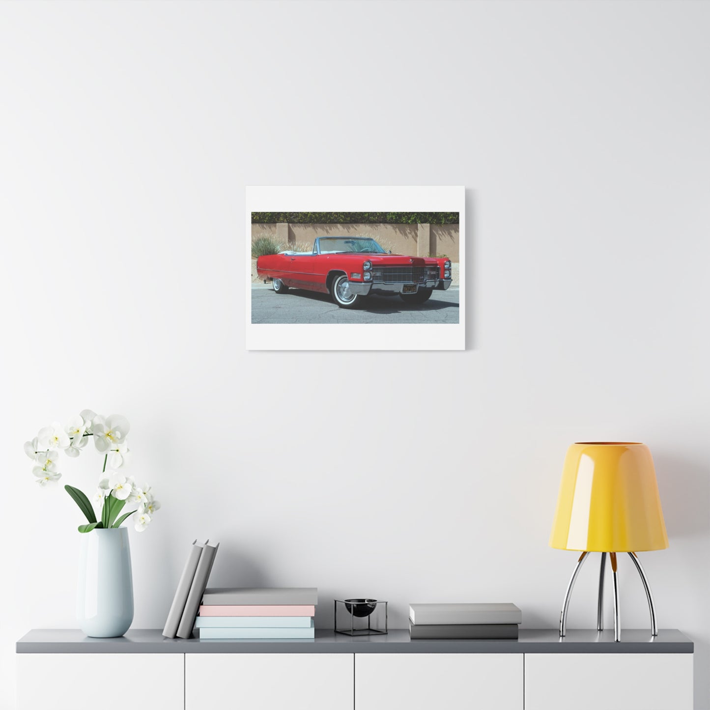 Red Classic Convertible Cadillac Matte Canvas