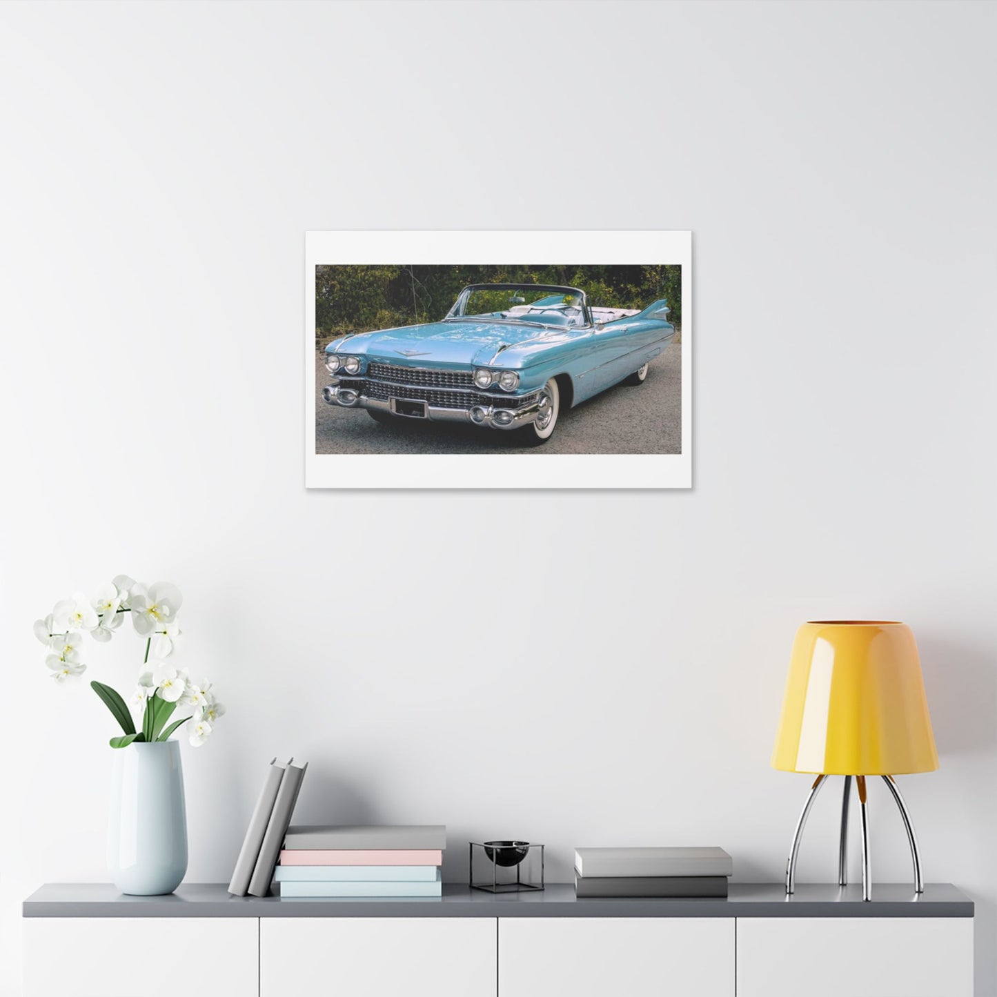 Classic 1959 Cadillac Convertible On Classic Canvas | Retro Car Wall Art