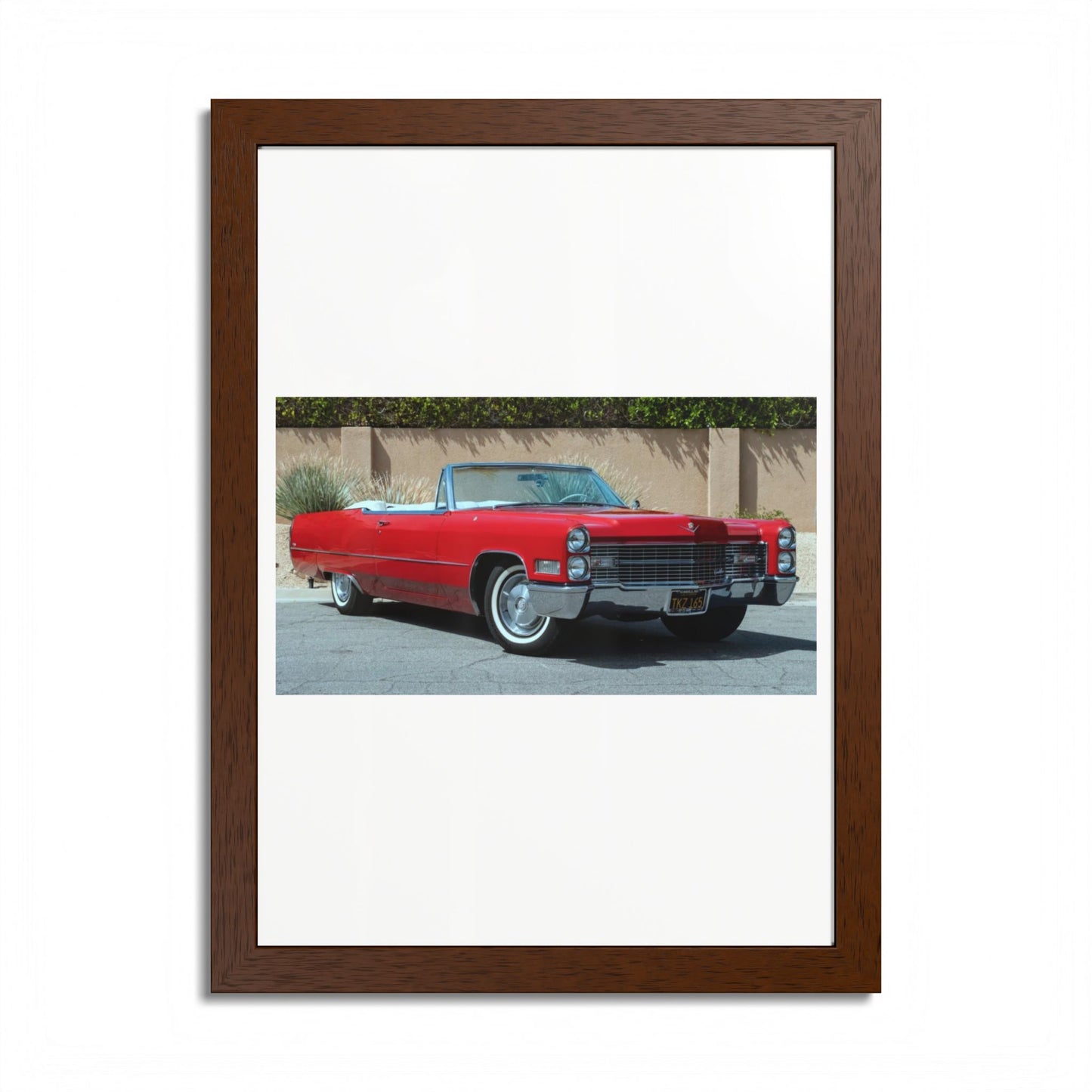 Classic 1966 Cadillac Convertible Poster framed print | Vintage Car Wall Art
