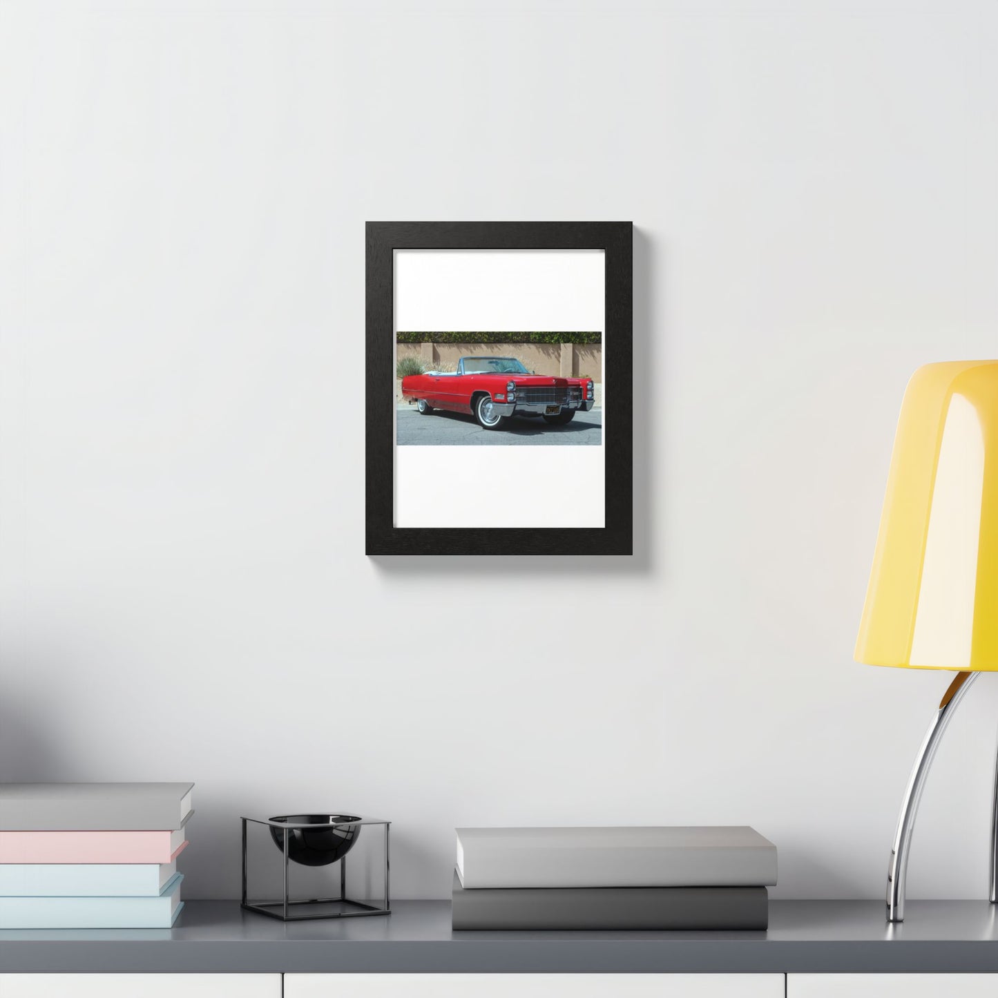 Classic 1966 Cadillac Convertible Poster framed print | Vintage Car Wall Art