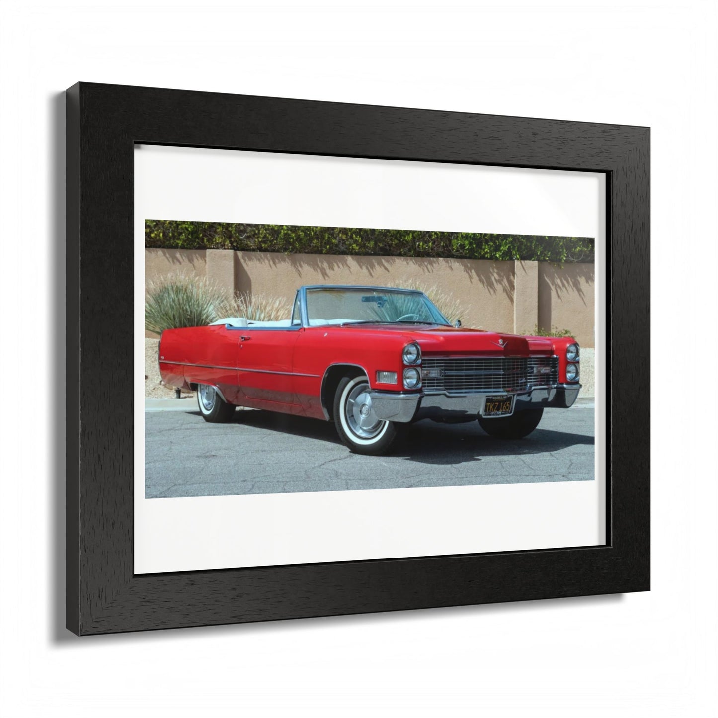 Classic 1966 Cadillac Convertible Poster framed print | Vintage Car Wall Art
