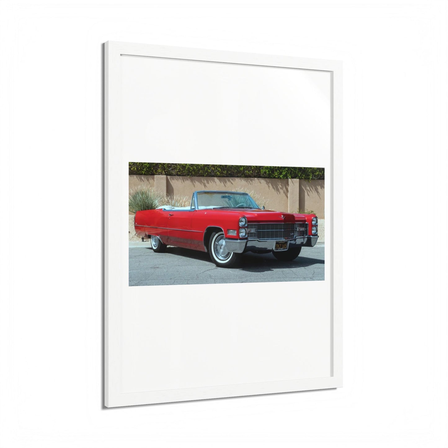 Classic 1966 Cadillac Convertible Poster framed print | Vintage Car Wall Art