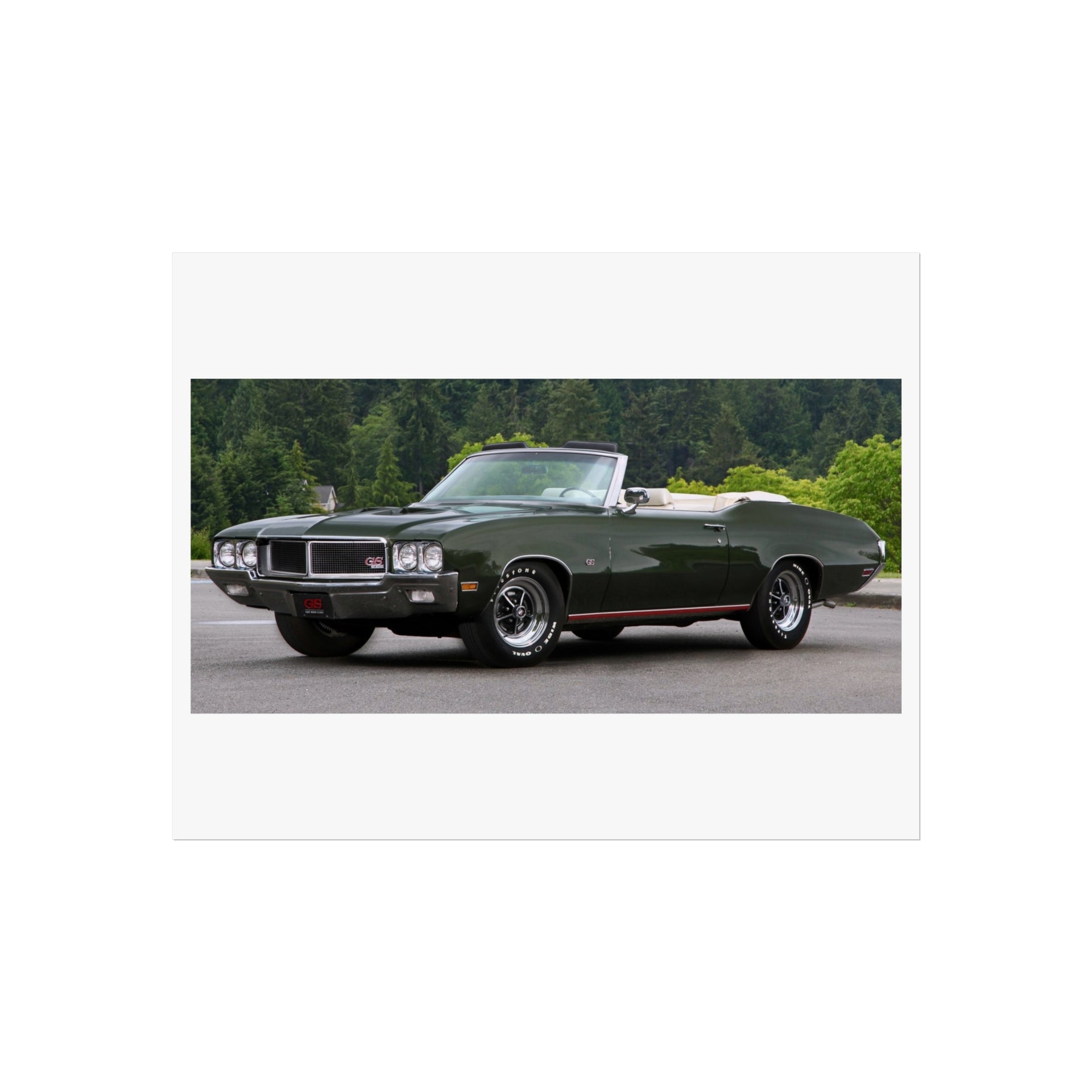 Classic 1970 Buick Skylark GS455 Stage 1 Convertible Fine Art Poster | Vintage Muscle Car Wall Print