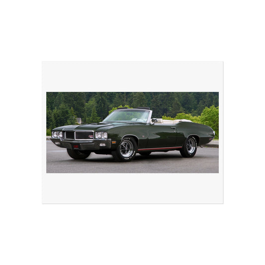 Classic 1970 Buick Skylark GS455 Stage 1 Convertible Fine Art Poster | Vintage Muscle Car Wall Print