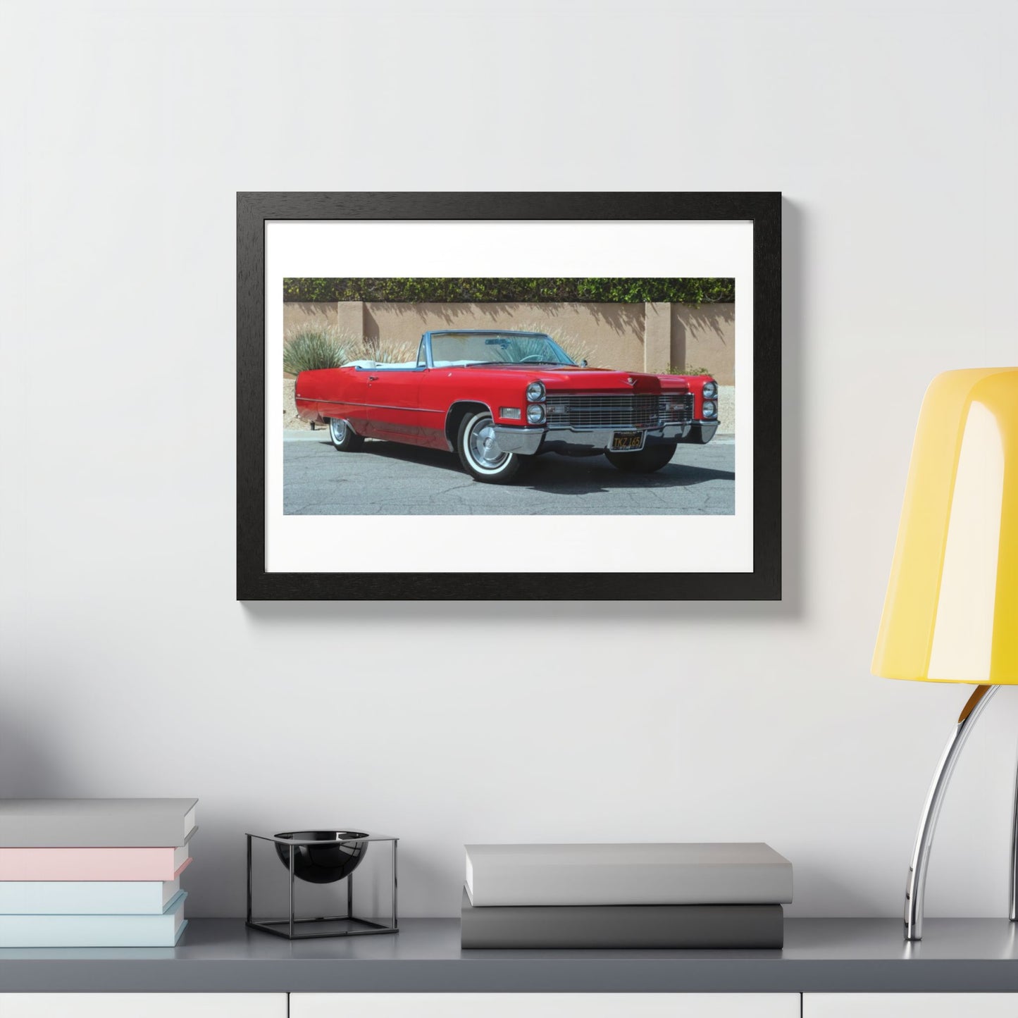 Classic 1966 Cadillac Convertible Poster framed print | Vintage Car Wall Art