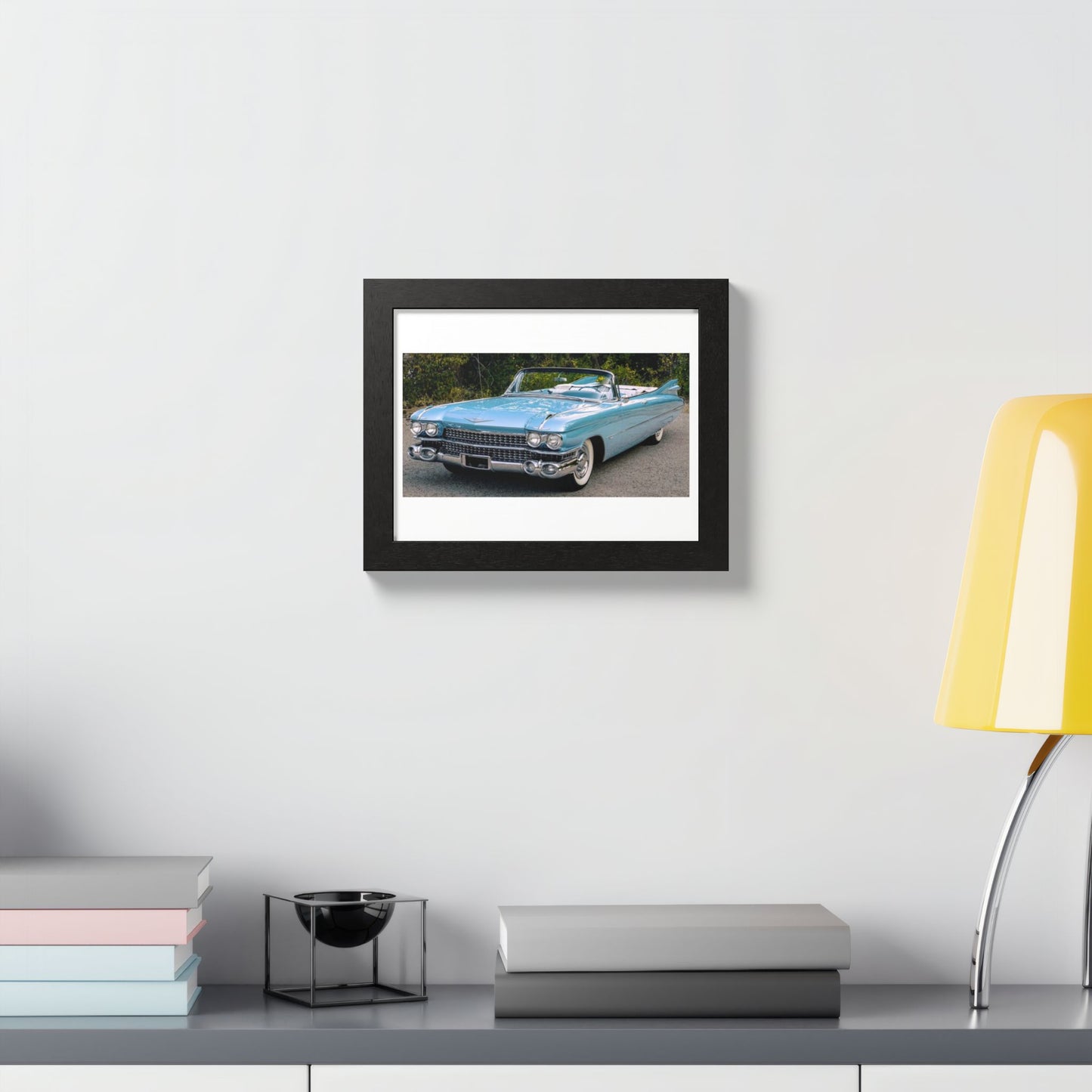 Vintage 1959 Cadillac Convertible Classic Car Framed Poster