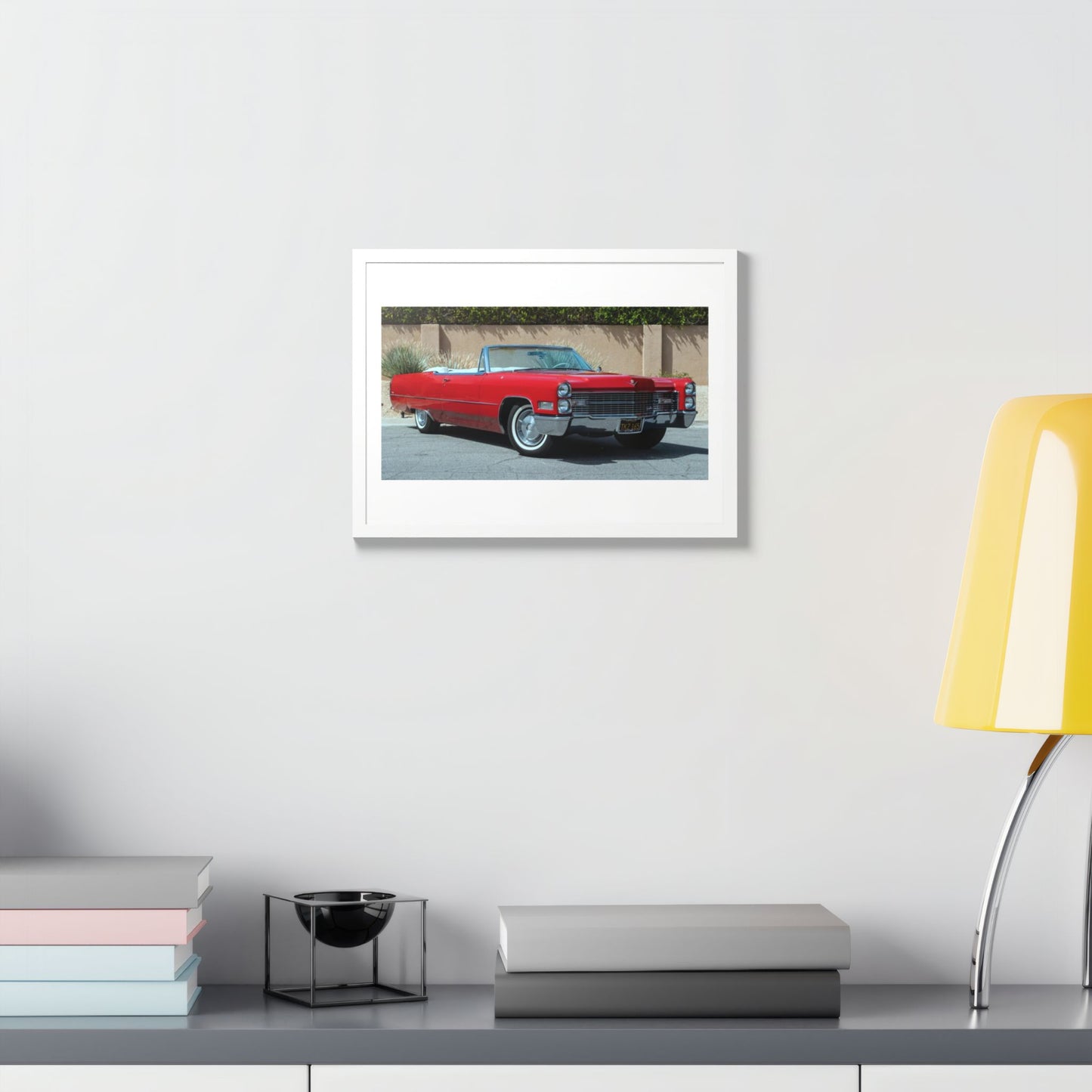 Classic 1966 Cadillac Convertible Poster framed print | Vintage Car Wall Art
