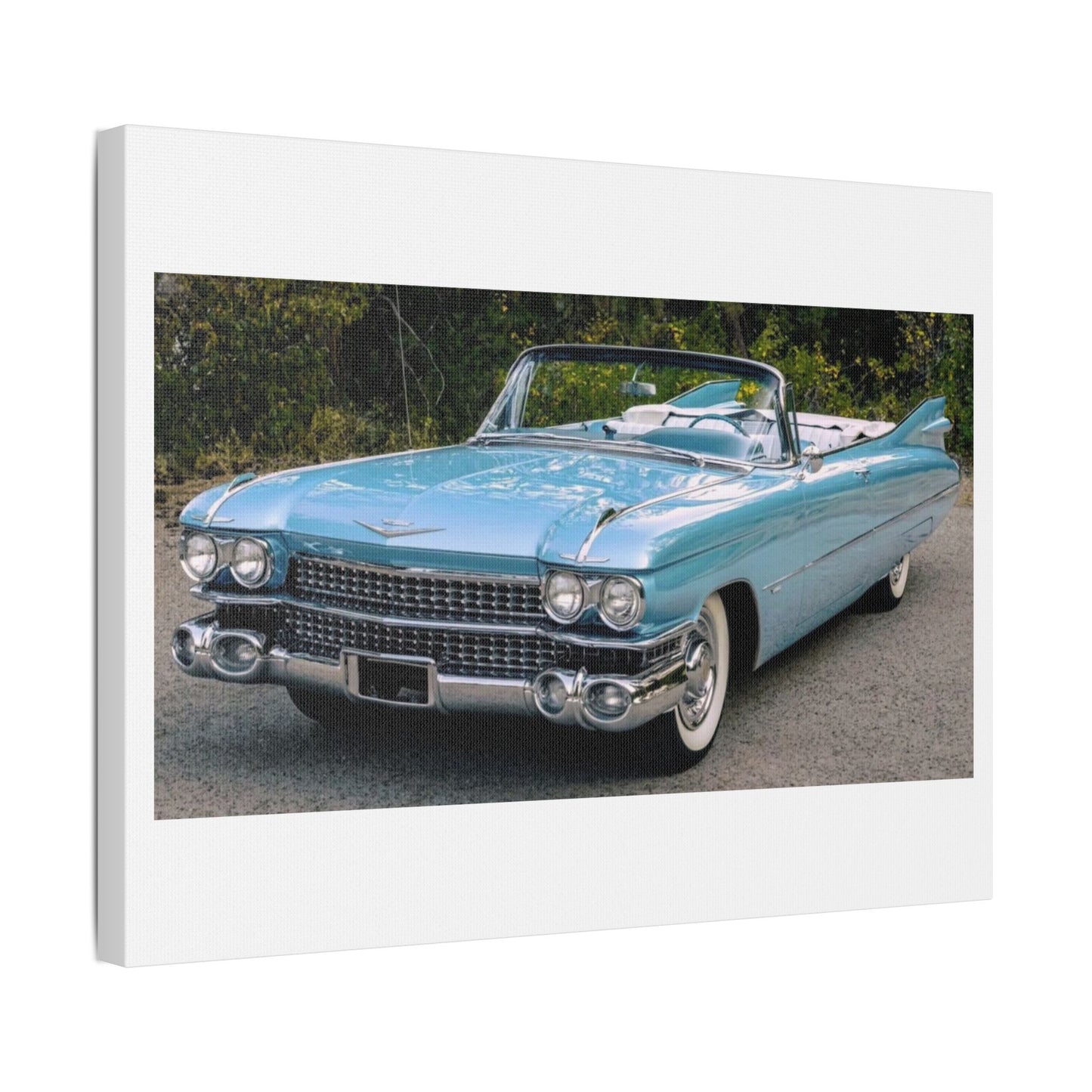 Vintage 1959 Cadillac Convertible Satin Canvas Stretched | Classic Car Wall Art