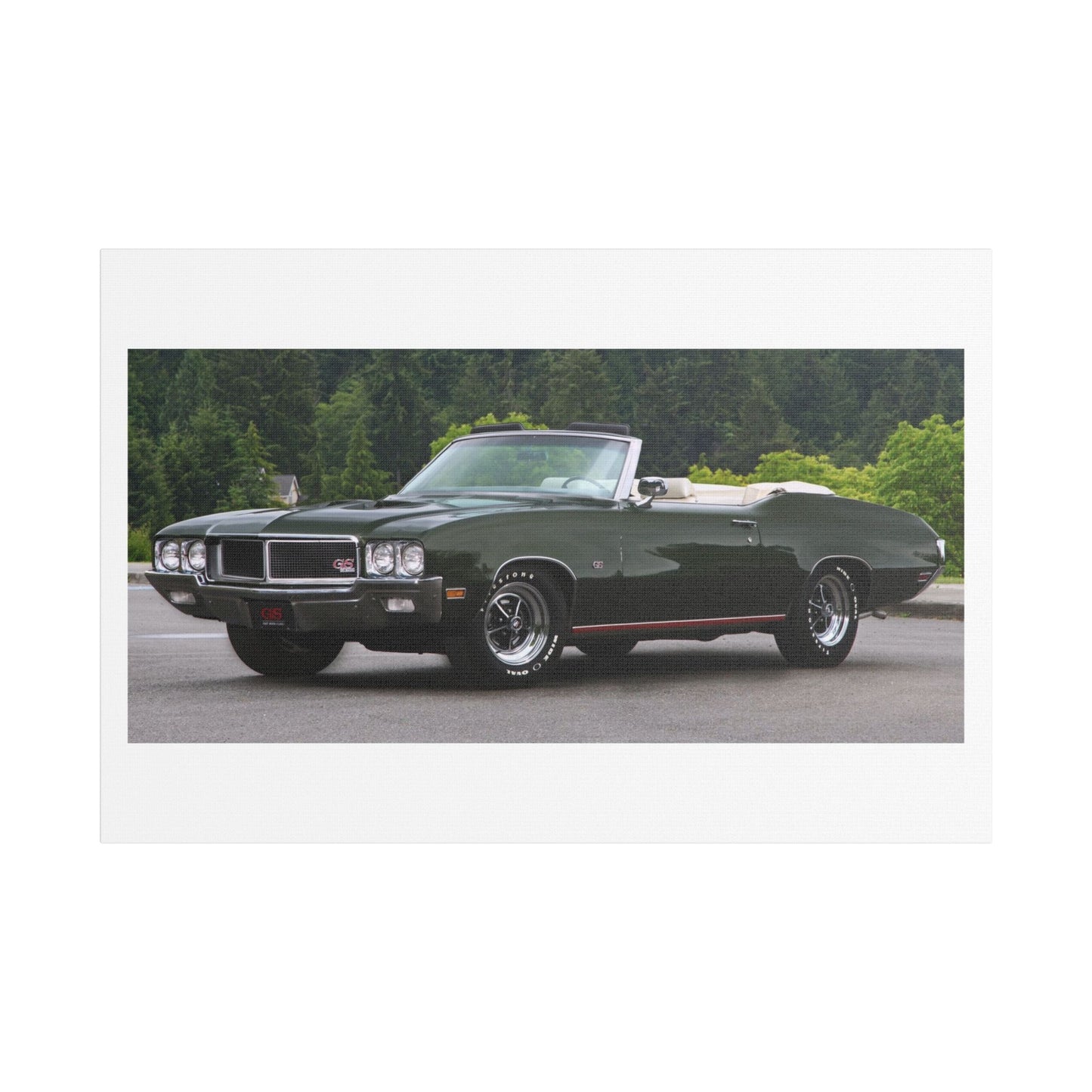 Vintage 1970 Buick Skylark GS455 Stage 1 Convertible Satin Canvas Stretched | Classic Muscle Car Wall Art