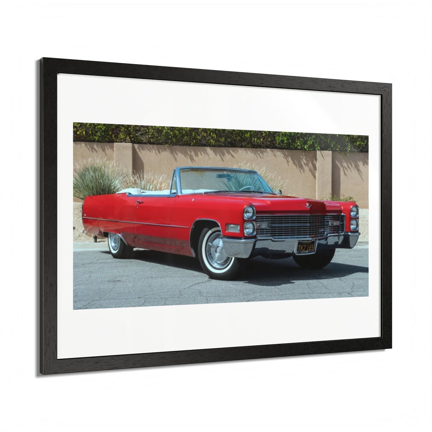 Classic 1966 Cadillac Convertible Poster framed print | Vintage Car Wall Art