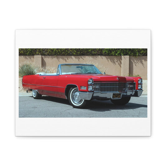 Red Classic Convertible Cadillac Matte Canvas