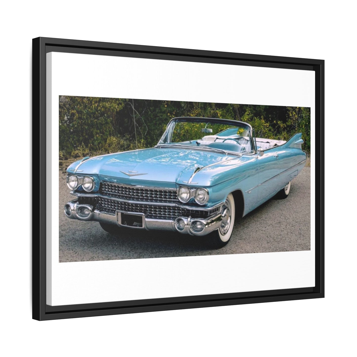 Vintage 1959 Cadillac Convertible Canvas, Framed