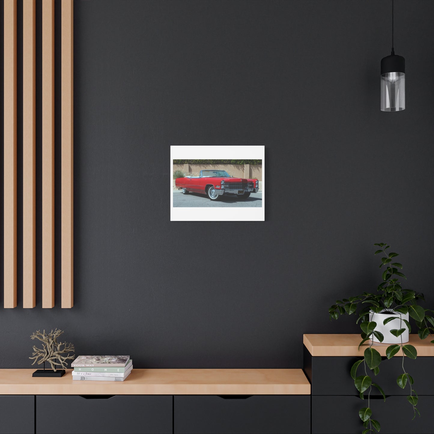 Red Classic Convertible Cadillac Matte Canvas