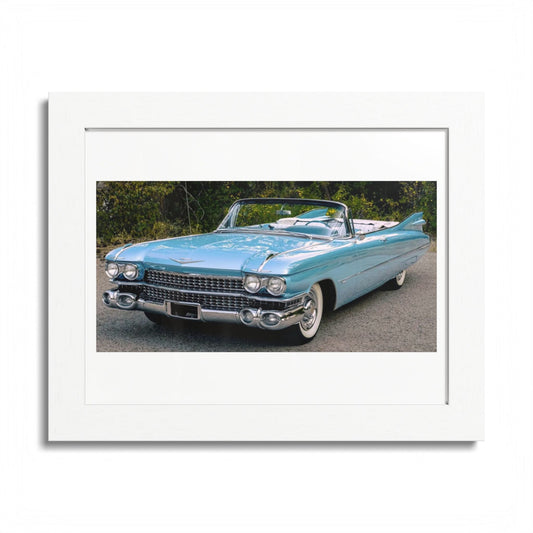 Vintage 1959 Cadillac Convertible Classic Car Framed Poster